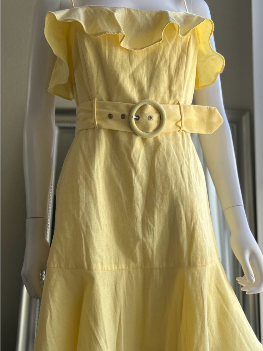 BCBGeneration Ruffled Belted Mini Dress Size 8 - Picture 6 of 6